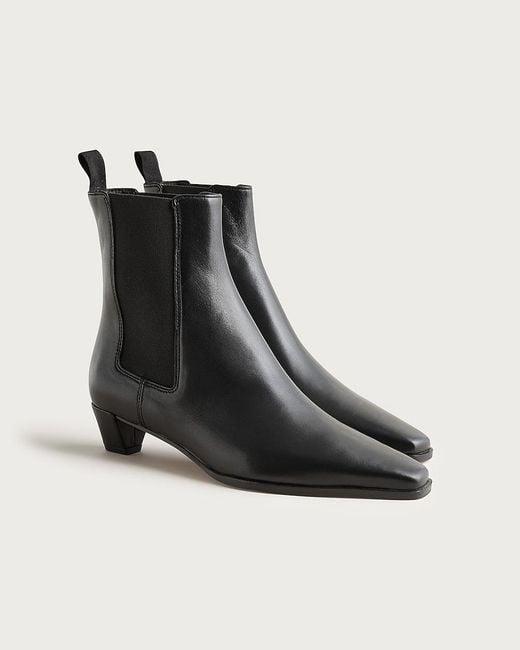J.Crew Black Remi Square-Toe Ankle Boots