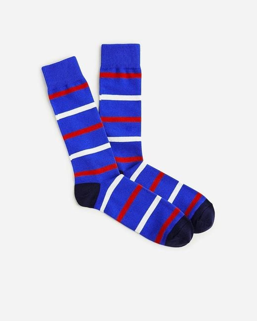 J.Crew Blue Naval-Striped Socks for men