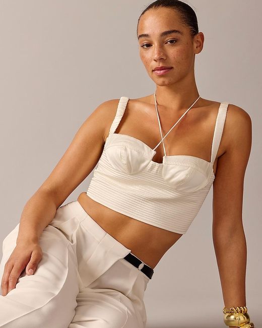 J.Crew Natural Limited-Edition Anna October X Cropped Bustier Top