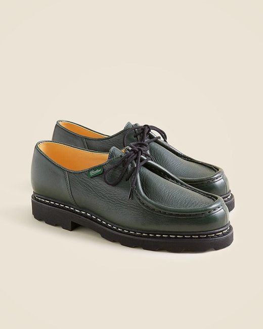 J.Crew Green Paraboot Michael Pebble-Grained Leather Derbys for men