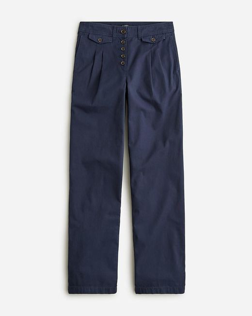 J.Crew Blue Pleated Button-Front Pant