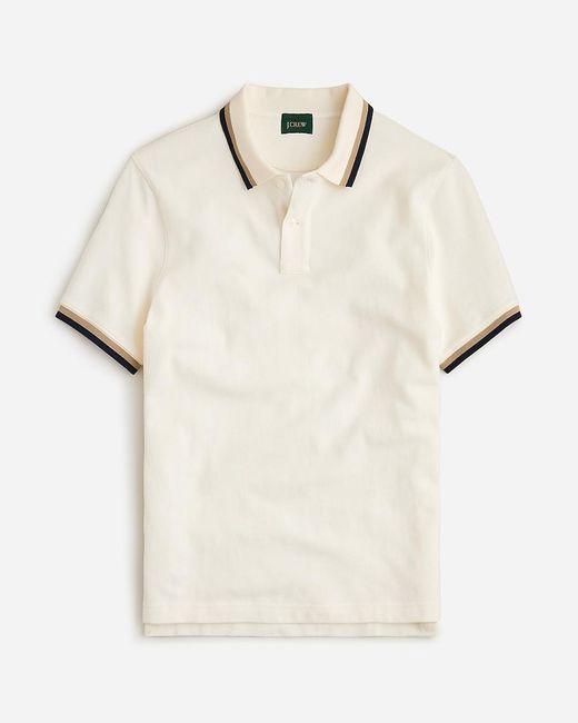 J.Crew White Classic Piqué Polo Shirt for men