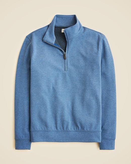 J.Crew Blue Seaboard Soft-Knit Quarter-Zip Pullover for men