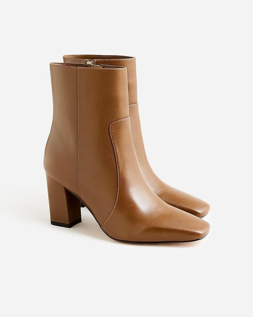 J.Crew Brown Almond-Toe Ankle Boots
