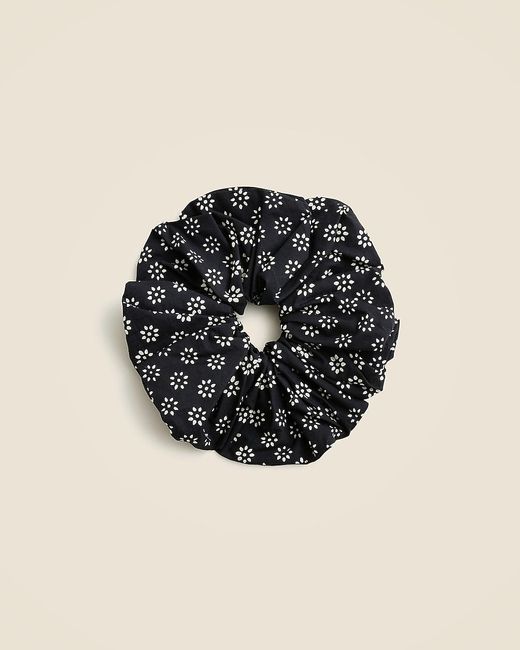 J.Crew Black Oversized Printed Scrunchie