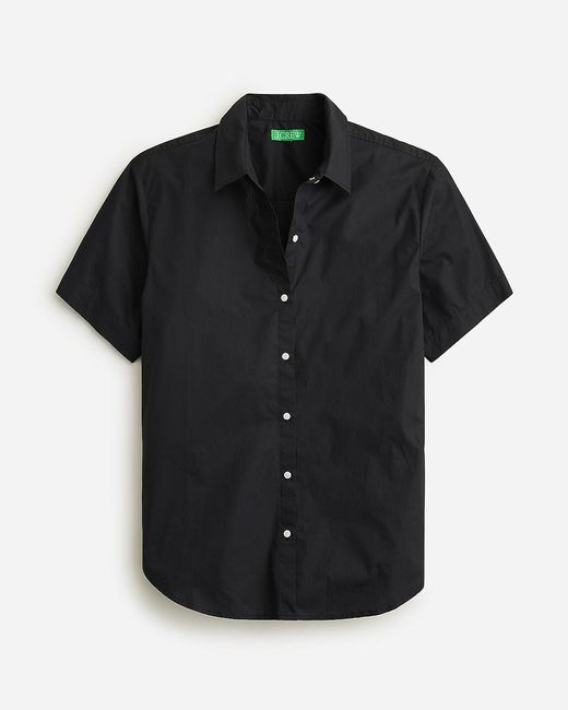 J.Crew Black Cotton Poplin Short-Sleeve Button-Up Shirt