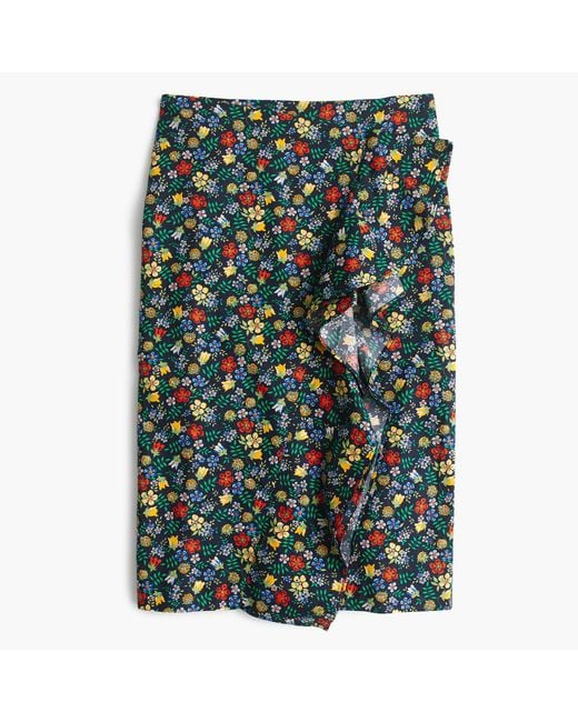 J.Crew Multicolor Ruffle Skirt In Liberty Edenham Floral