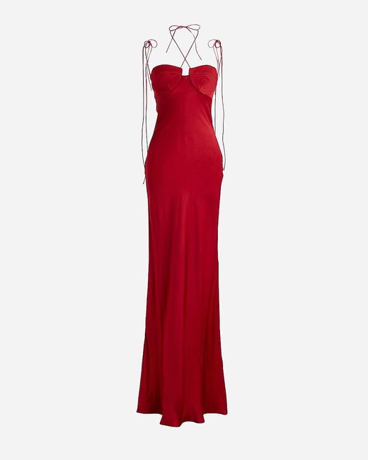J.Crew Red Limited-Edition Anna October X Bustier Slip Dress