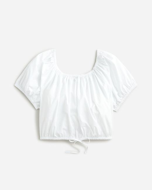 J.Crew White Cinched-Waist Top