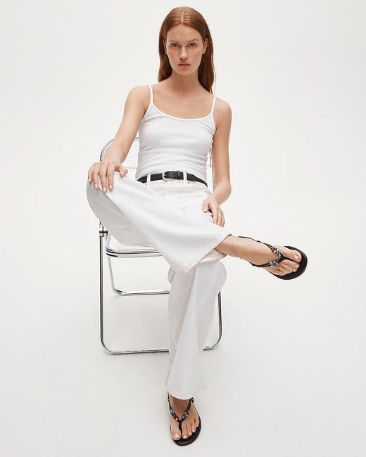 J.Crew White Audrey Beaded Slingback Sandals