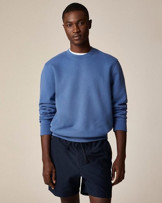 J.Crew Blue Tall 11 Oz. Summit Soft-Knit Fleece Sweatshirt for men