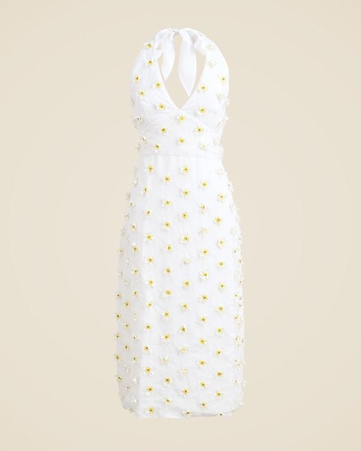J.Crew Natural Collection Embellished Halter Midi Dress