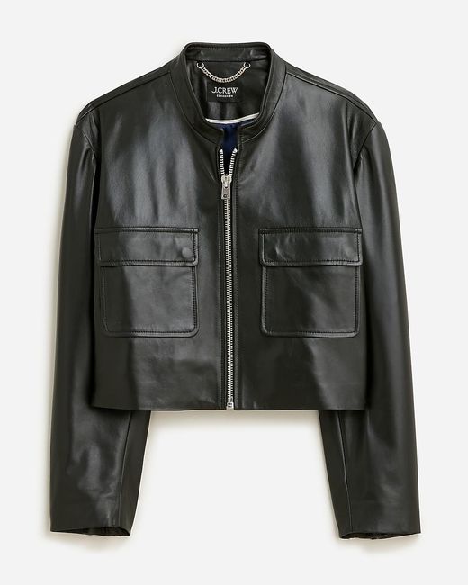 J.Crew Black Collection Jodie Leather Lady Jacket