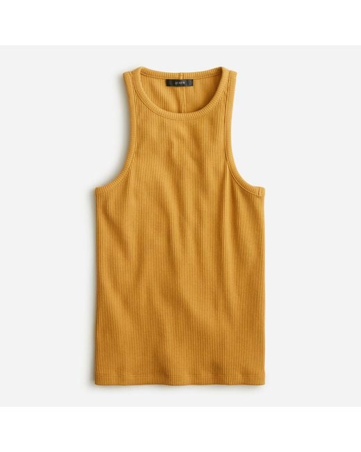 J.Crew Cotton New Favorite Tank Top In Vintage Rib in Yellow Lyst