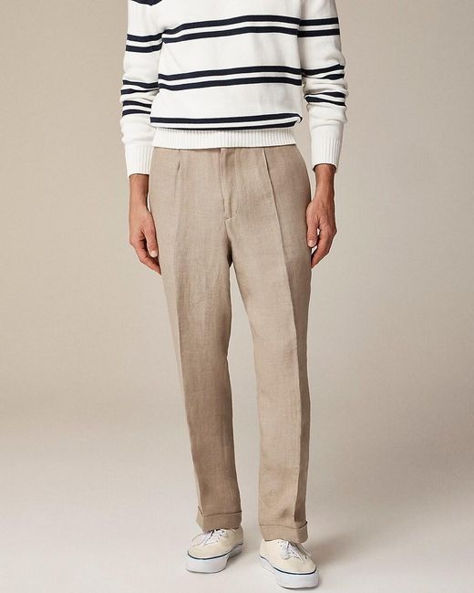 J.Crew Natural Crosby Classic-Fit Pleated Suit Pant for men