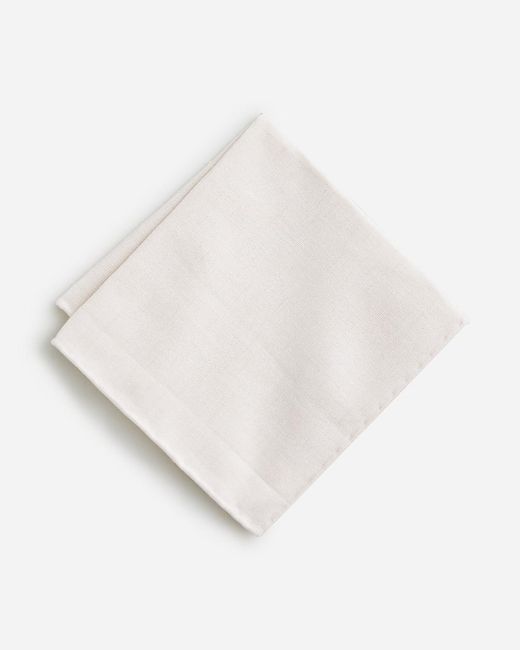 J.Crew White Baird Mcnutt Irish Cotton-Linen Blend Pocket Square for men