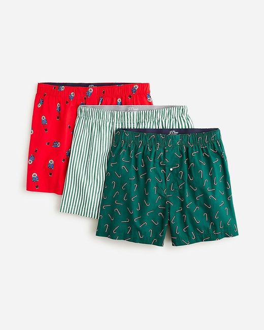 J.Crew Green Printed Boxers Multipack for men