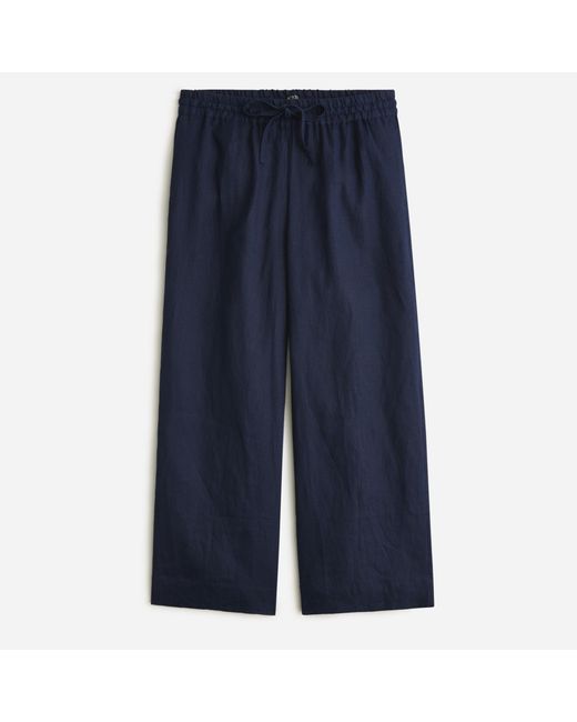 J.Crew Wideleg Seaside Pant In Linen in Blue Lyst