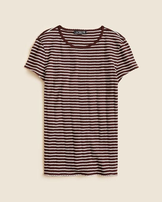 J.Crew Brown Pointelle Short-Sleeve T-Shirt