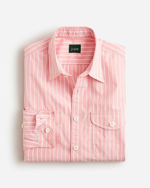 J.Crew Pink Lightweight Cotton Two-Pocket Workshirt for men