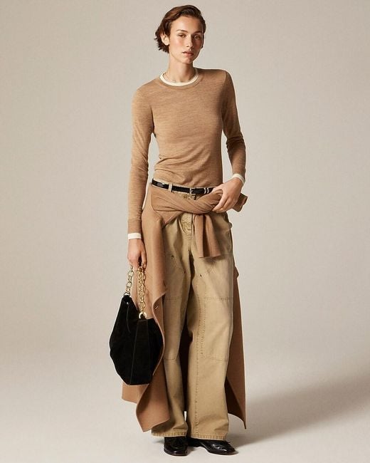 J.Crew Natural Carolyn Layered Crewneck Sweater