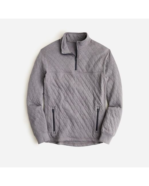 J.Crew Quilted Halfzip Pullover In Colorblock in Gray for Men Lyst