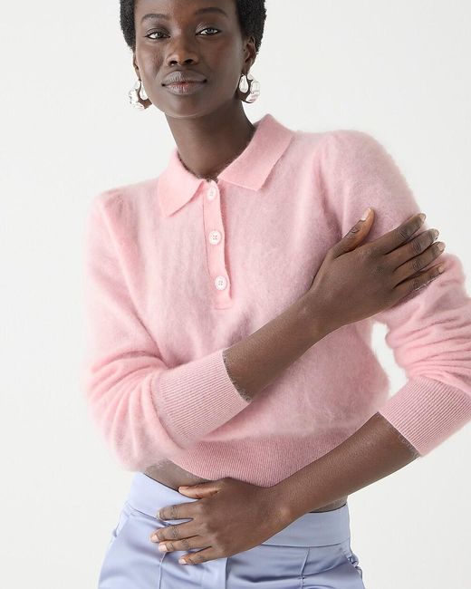 J.Crew Pink Brushed Cashmere Sweater-Polo