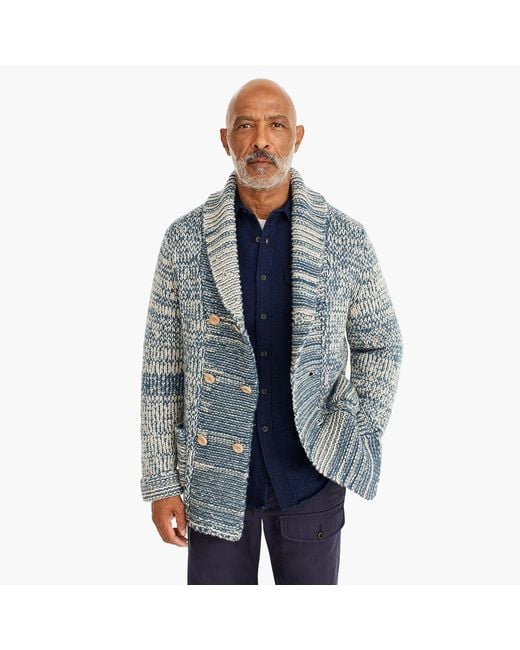 J.Crew Blue Wallace & Barnes Double-breasted Cardigan Sweater for men
