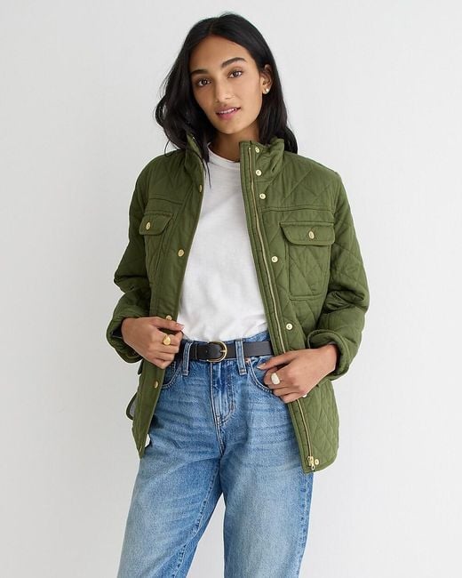 J.Crew Green New Quilted Downtown Field Jacket