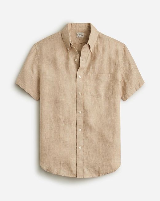 J.Crew Natural Slim Short-Sleeve Linen Shirt for men