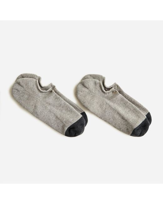 J.Crew Cotton Noshow Socks Twopack in Gray for Men Lyst