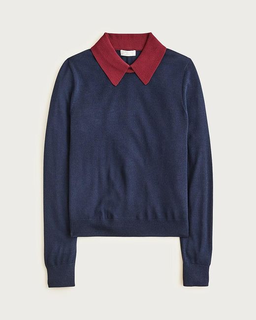 J.Crew Blue Carolyn Collared Sweater