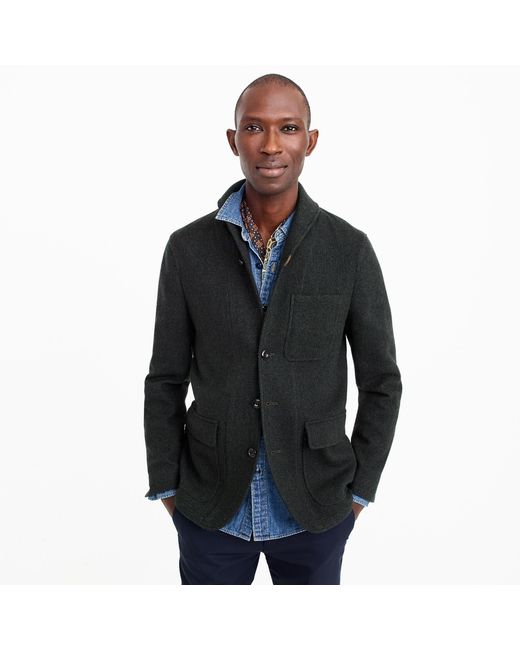 J.Crew Black Unstructured Shawl-collar Workwear Jacket In English Wool for men