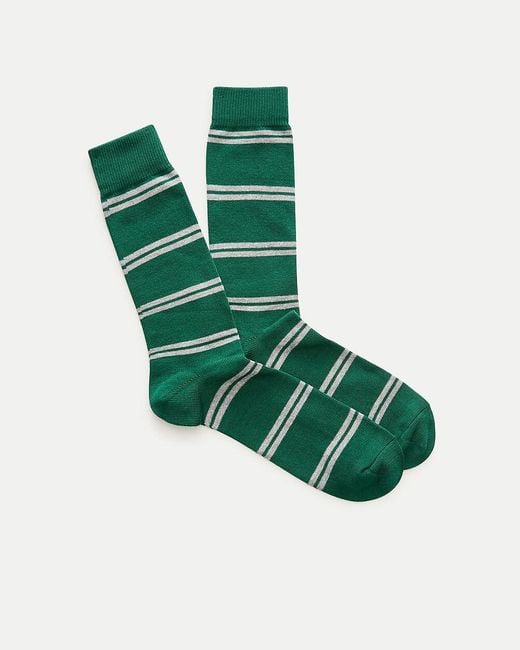 J.Crew Green Striped Socks for men