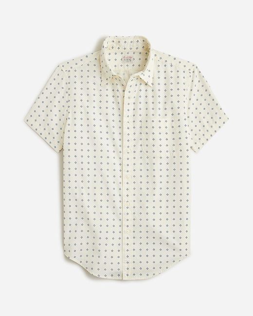 J.Crew White Slim Short-Sleeve Secret Wash Cotton Poplin Shirt With Point Collar for men