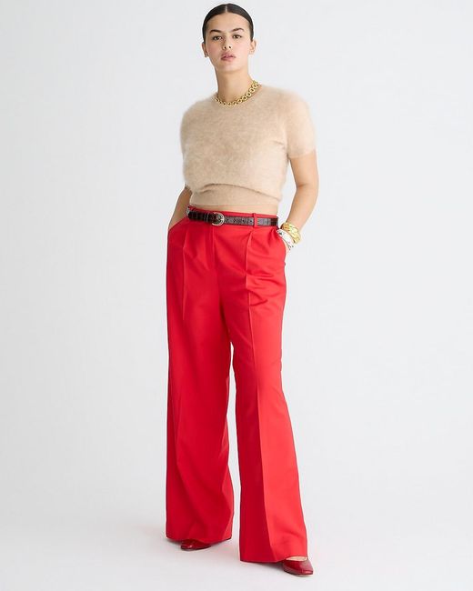 J.Crew Red Wide-Leg Essential Pant