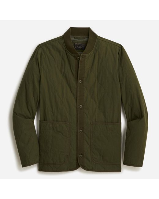J.Crew Cotton Onionquilted Insulated Bomber Jacket in Military Olive