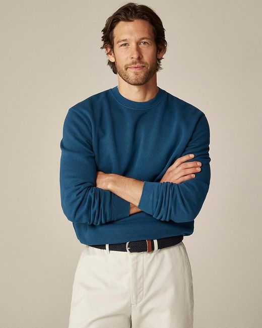 J.Crew Blue Lightweight French Terry Sweatshirt for men