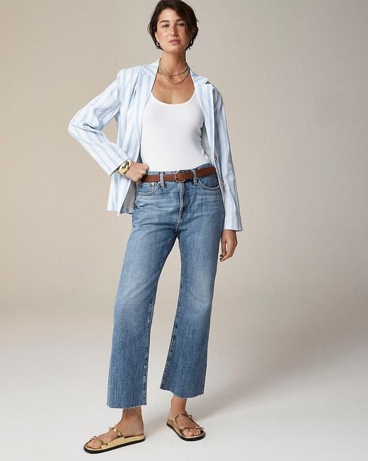 J.Crew Blue Mid-Rise Relaxed Demi-Boot Jean