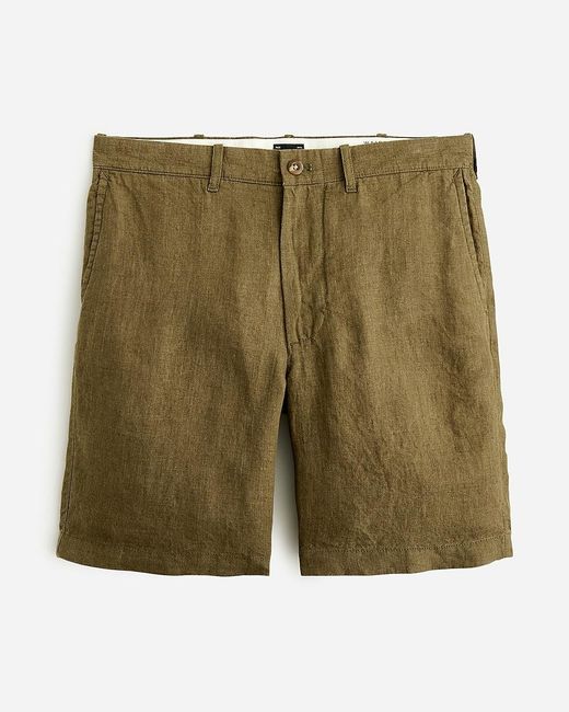 J.Crew Green 9" Linen Short for men