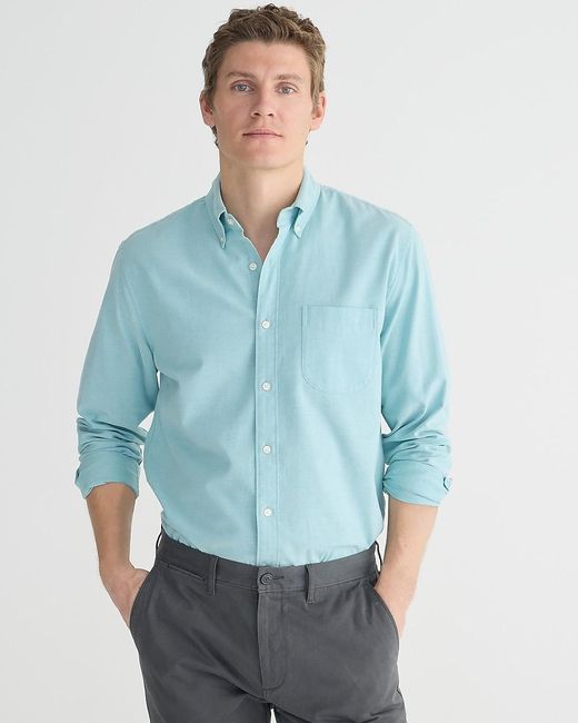 J.Crew Blue Relaxed Broken-In Organic Cotton Oxford Shirt for men