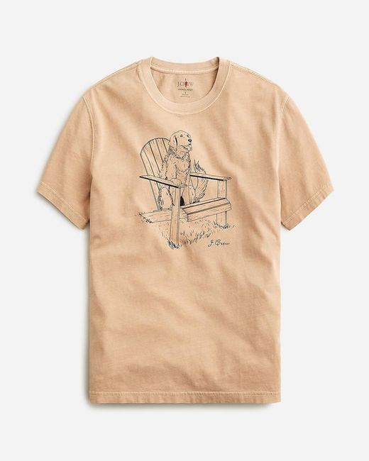 J.Crew Natural Vintage-Wash Cotton Graphic T-Shirt for men