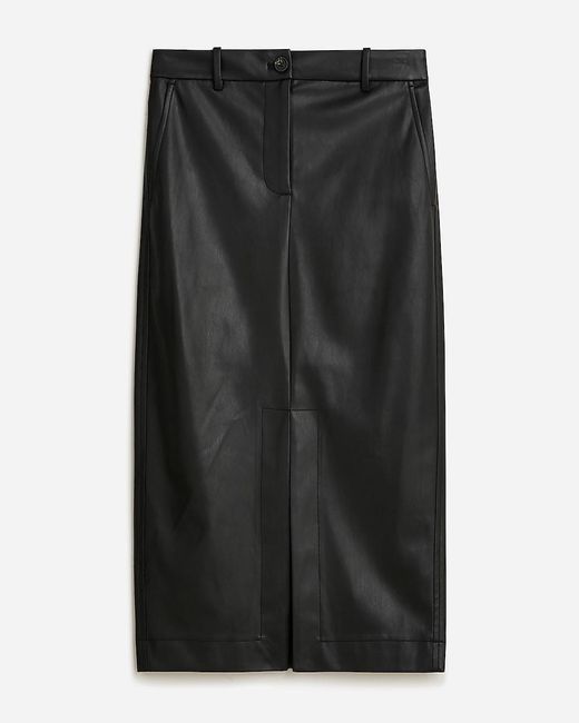 J.Crew Black Faux-Leather Pencil Skirt