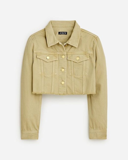 J.Crew Green Limited-Edition Cropped Classic Denim Jacket