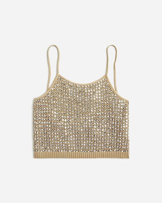 J.Crew Natural Collection Tie-Back Pointelle Tank Top With Sequins