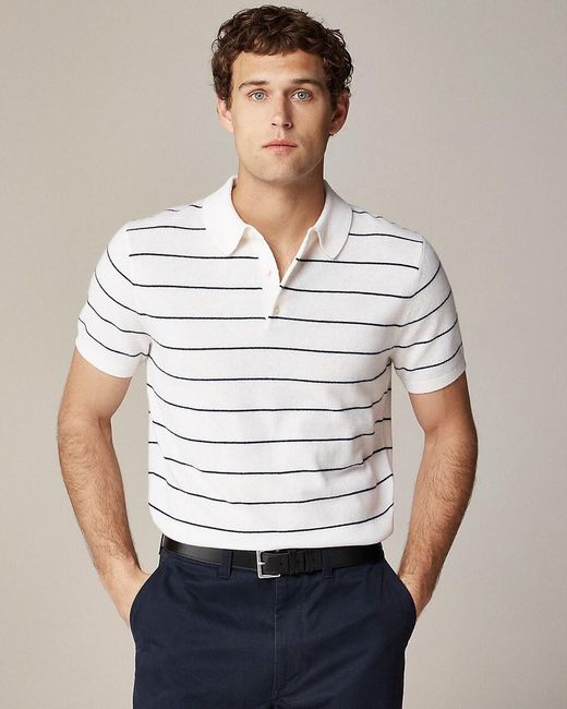 J.Crew White Short-Sleeve Cashmere Sweater-Polo for men
