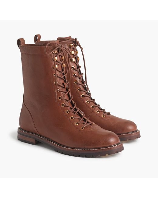 J.Crew Brown Leather Lace-up Boots