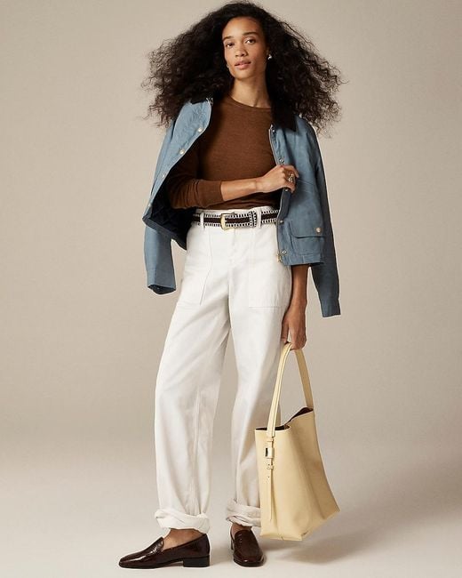 J.Crew Natural Carolyn Fitted Crewneck Sweater