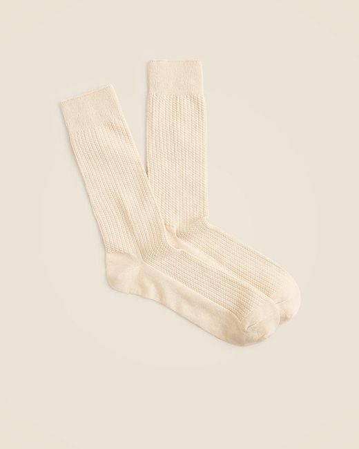 J.Crew Natural Washed Texture-Stripe Socks for men