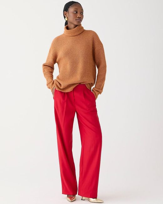 J.Crew Red Relaxed Turtleneck Sweater